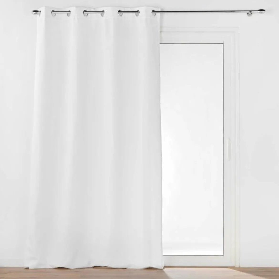 RIDEAU OEILLETS 135X260CM ISOLANT MICROFIBRE BLANC