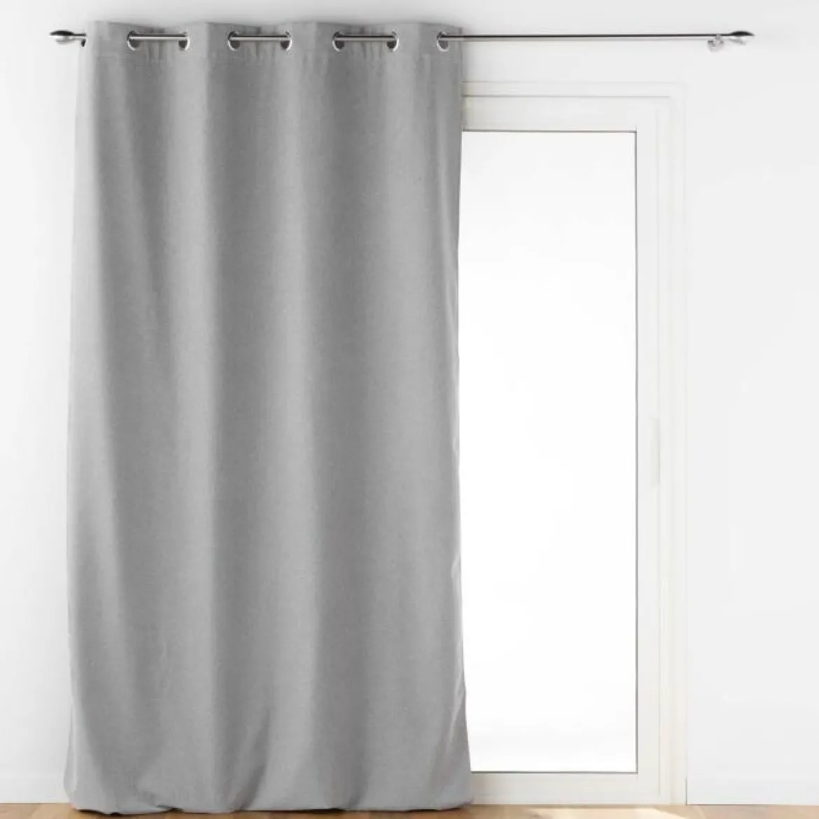 RIDEAU OEILLETS 140X260CM ISOLANT UNI JUPITER GRIS