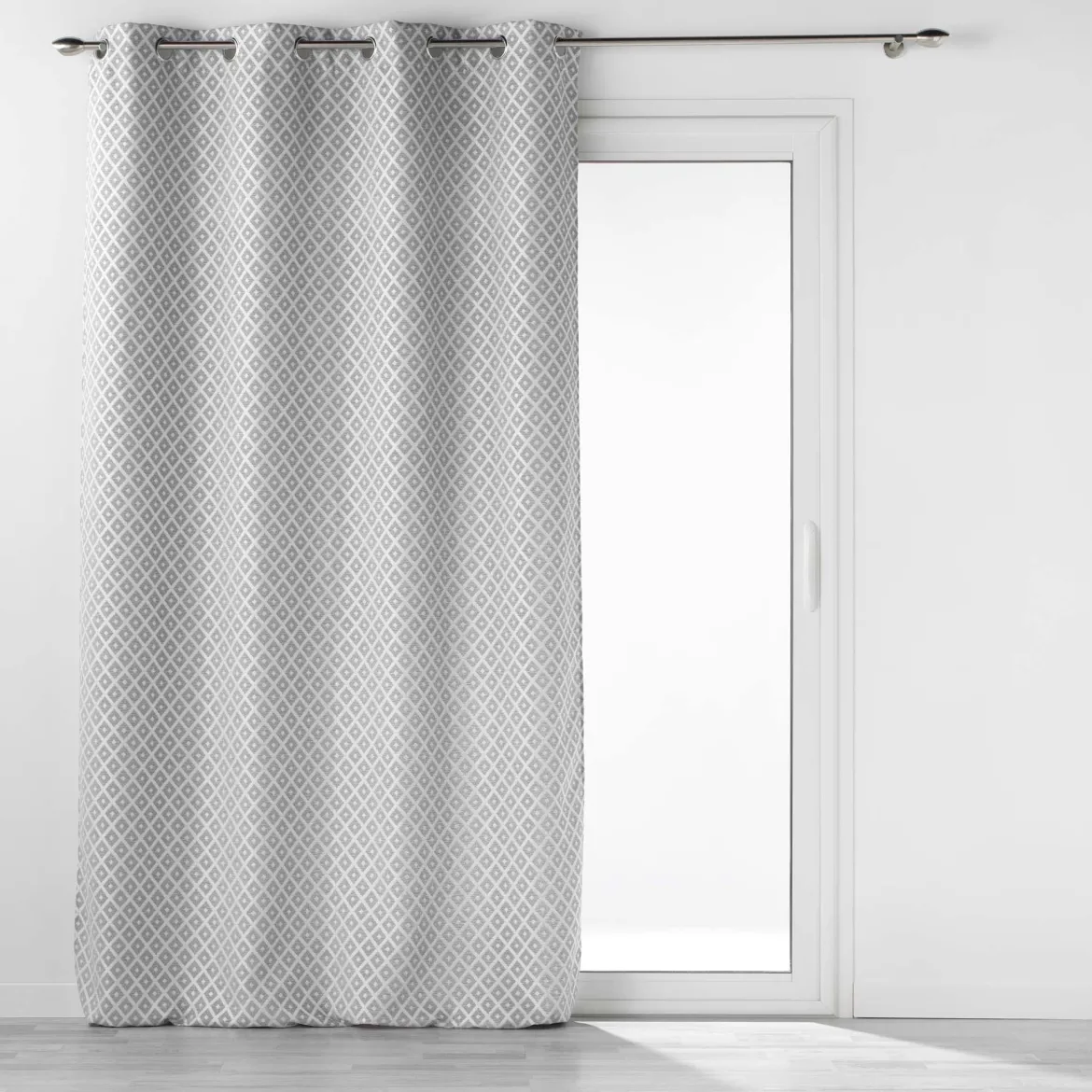 RIDEAU OEILLETS 140X260CM JACQUARD MARIELLA GRIS