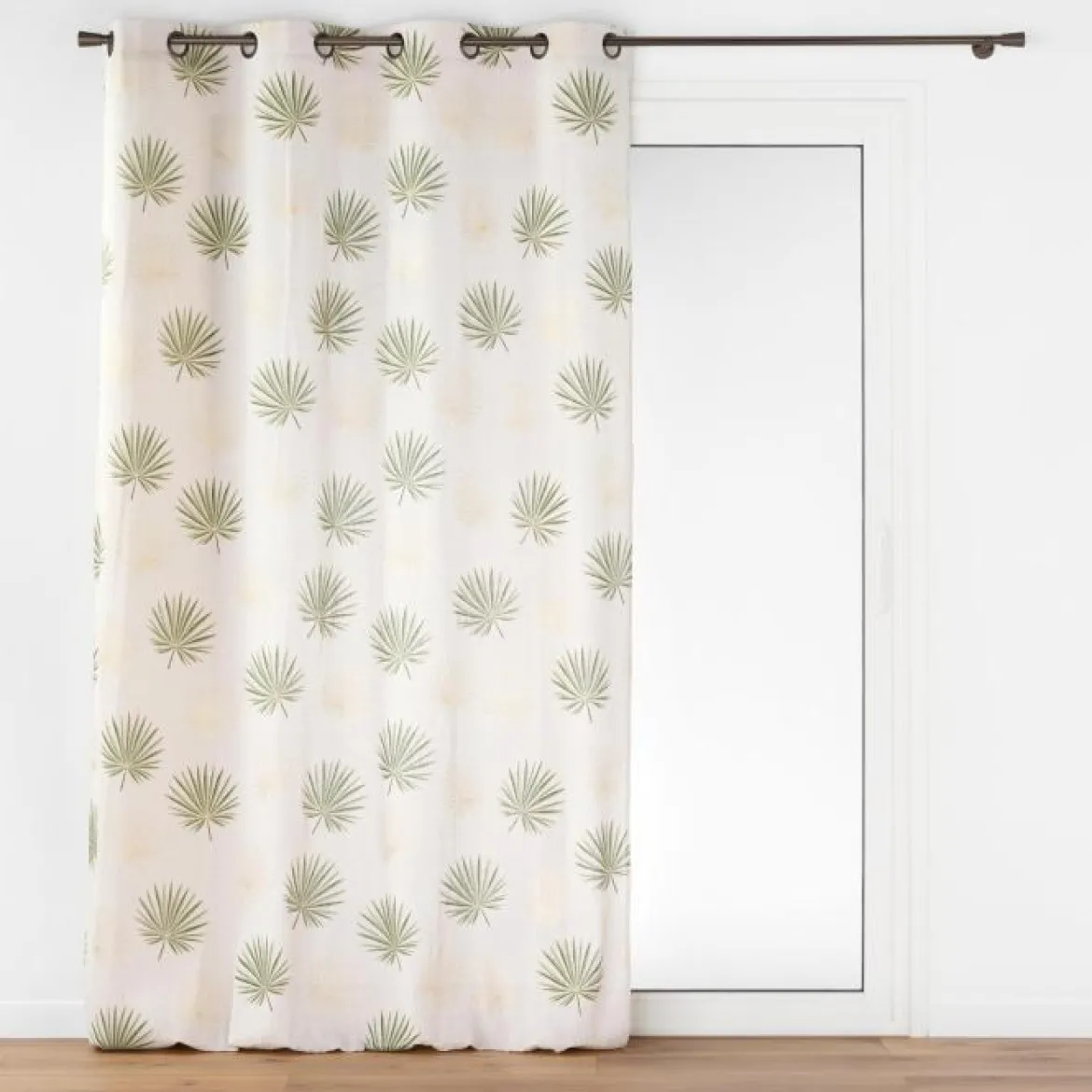 RIDEAU OEILLETS 140X240CM METALLISE LOTUS VERT