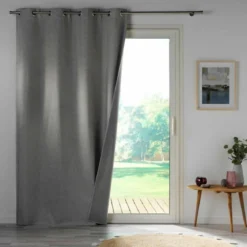RIDEAU OEILLETS 140X260CM 100 OCCULTANT CREPUSCULE GRIS