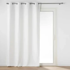 RIDEAU OEILLETS 135X240CM OCCULTANT CHINEA BLANC