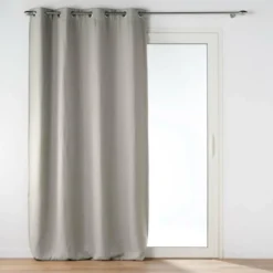 RIDEAU OEILLETS 135X240CM OCCULTANT JACQUARD BLAKE GRIS