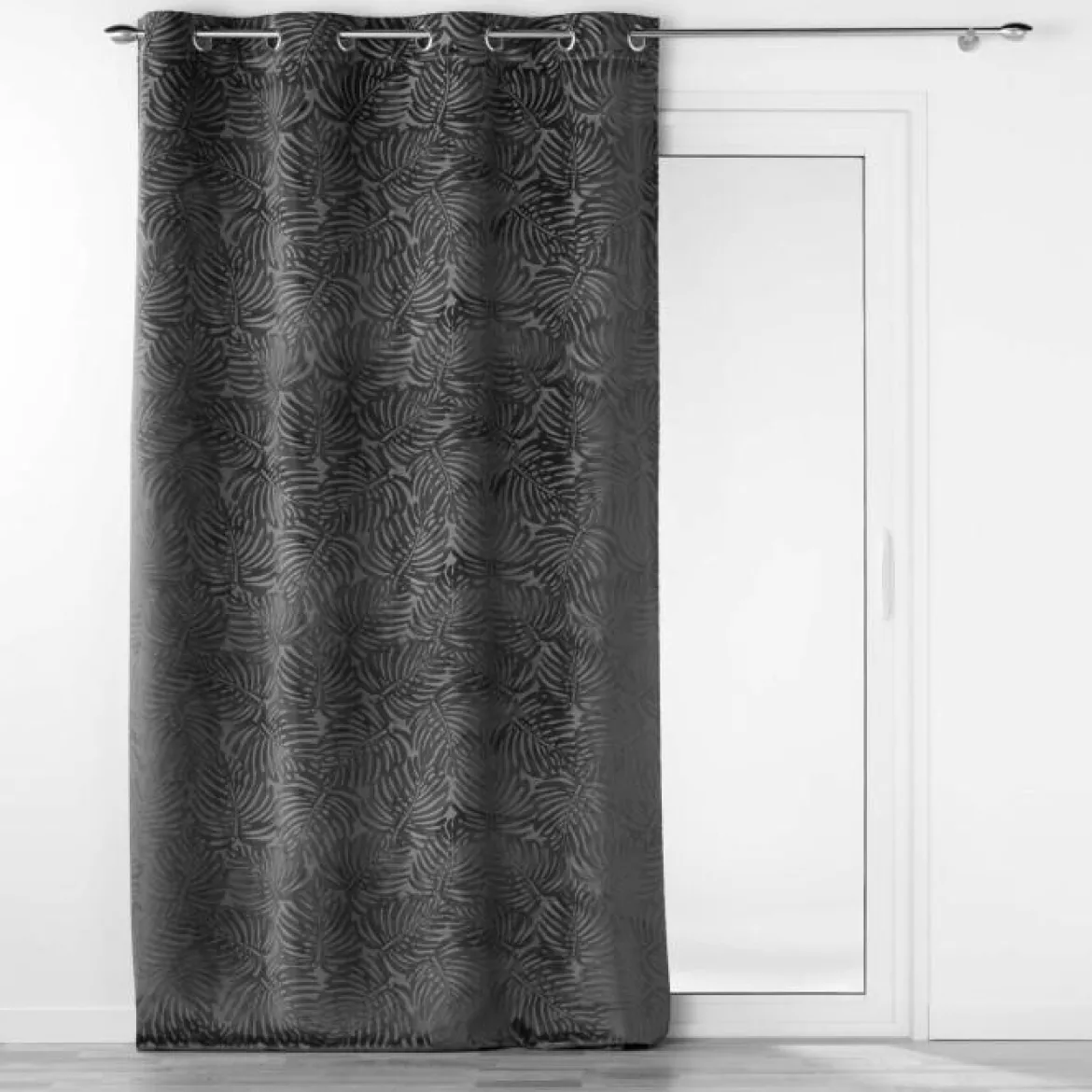 RIDEAU OEILLETS 140X240CM OCCULTANT RELIEF ANALIA ANTHRACITE