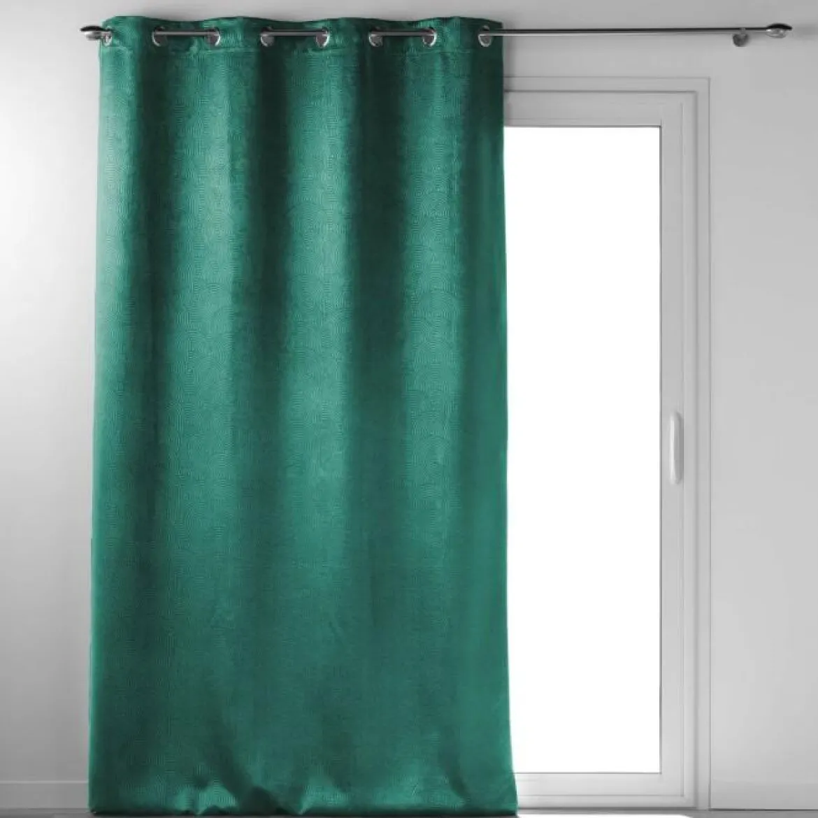 RIDEAU OEILLETS 135X240CM OCCULTANT VELOURS ANTHEA VERT