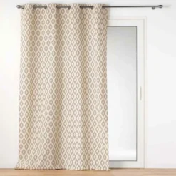 RIDEAU OEILLETS 140X240CM POLYCOTON METALLISE ORICIA