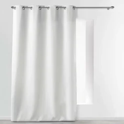 RIDEAU OEILLETS 140X280CM UNI ESSENTIEL BLANC