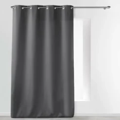 RIDEAU OEILLETS 140X280CM UNI ESSENTIEL BETON