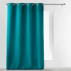 RIDEAU OEILLETS 140X280CM UNI ESSENTIEL PETROLE