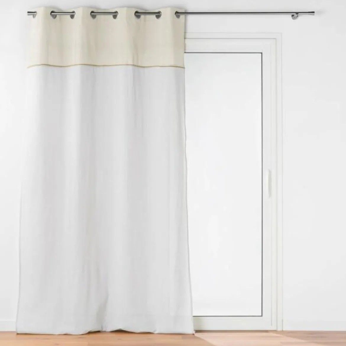 RIDEAU OEILLETS 140X240CM UNI ET JUTE JANARA NATUREL