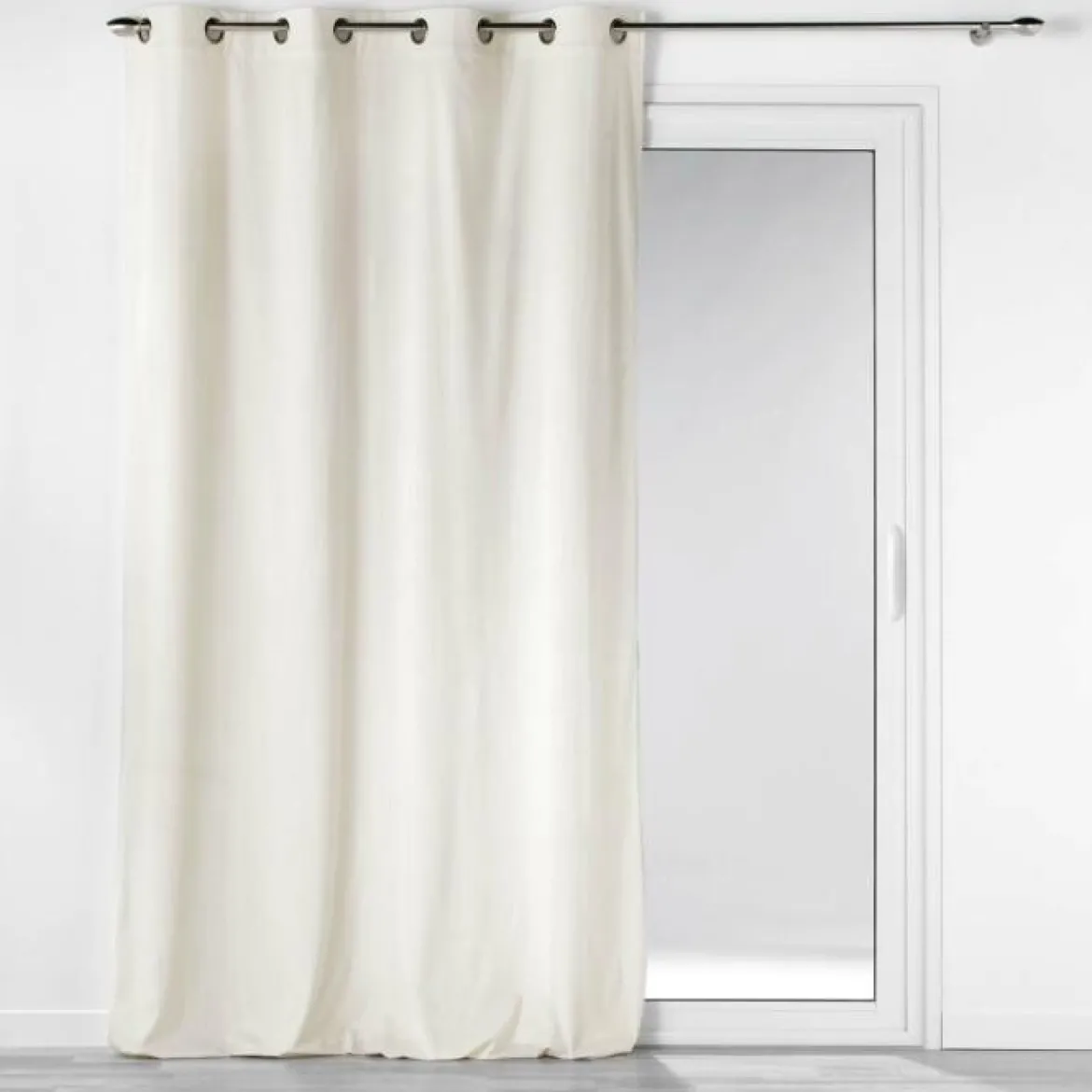 RIDEAU OEILLETS 140X260CM VELOURS COTELE CASUAL NATUREL