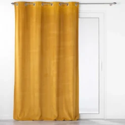 RIDEAU OEILLETS 140X260CM VELOURS RELIEF VELOURIANE OCRE