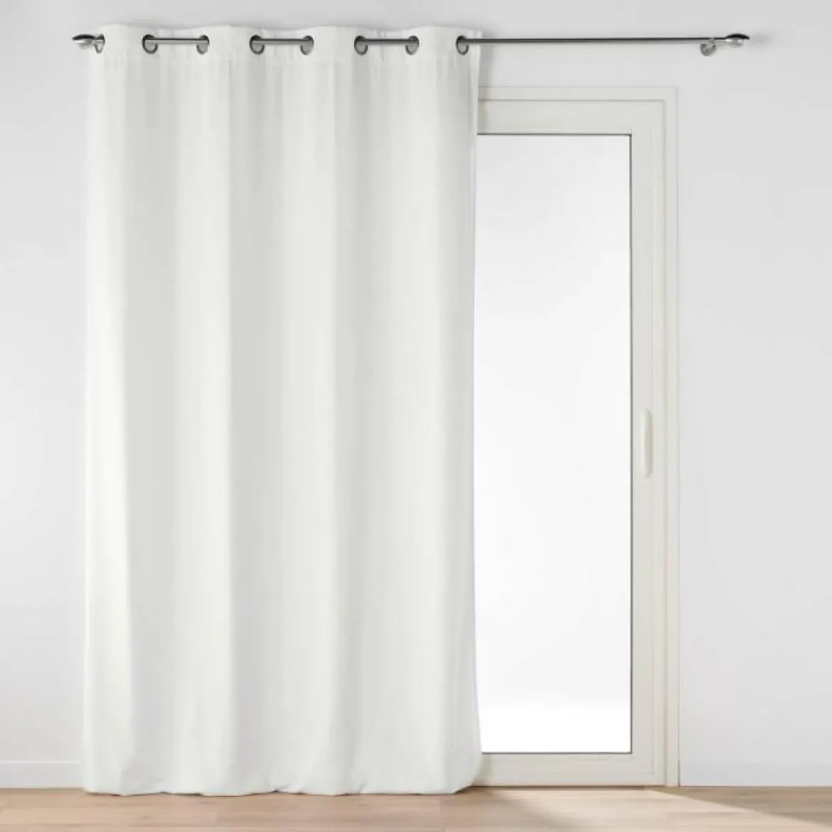 RIDEAU OEILLETS 135X260CM VELOURS UNI NOVANA BLANC