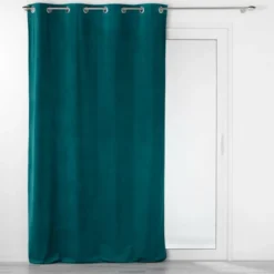 RIDEAU OEILLETS 140X260CM VELOURS VELOURIANE PETROLE