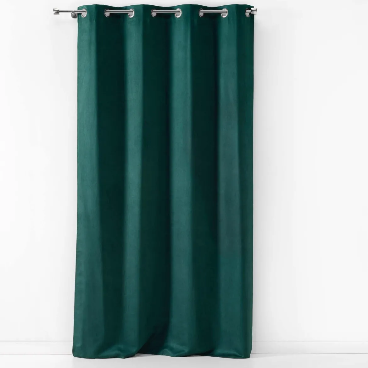RIDEAU OEILLET 140X240CM SUEDE UNI SULTANE EMERAUDE