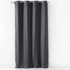 RIDEAU OEILLET 140X240CM SUEDE UNI SULTANE ANTHRACITE
