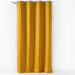 RIDEAU OEILLET 140X240CM SUEDE UNI SULTANE JAUNE