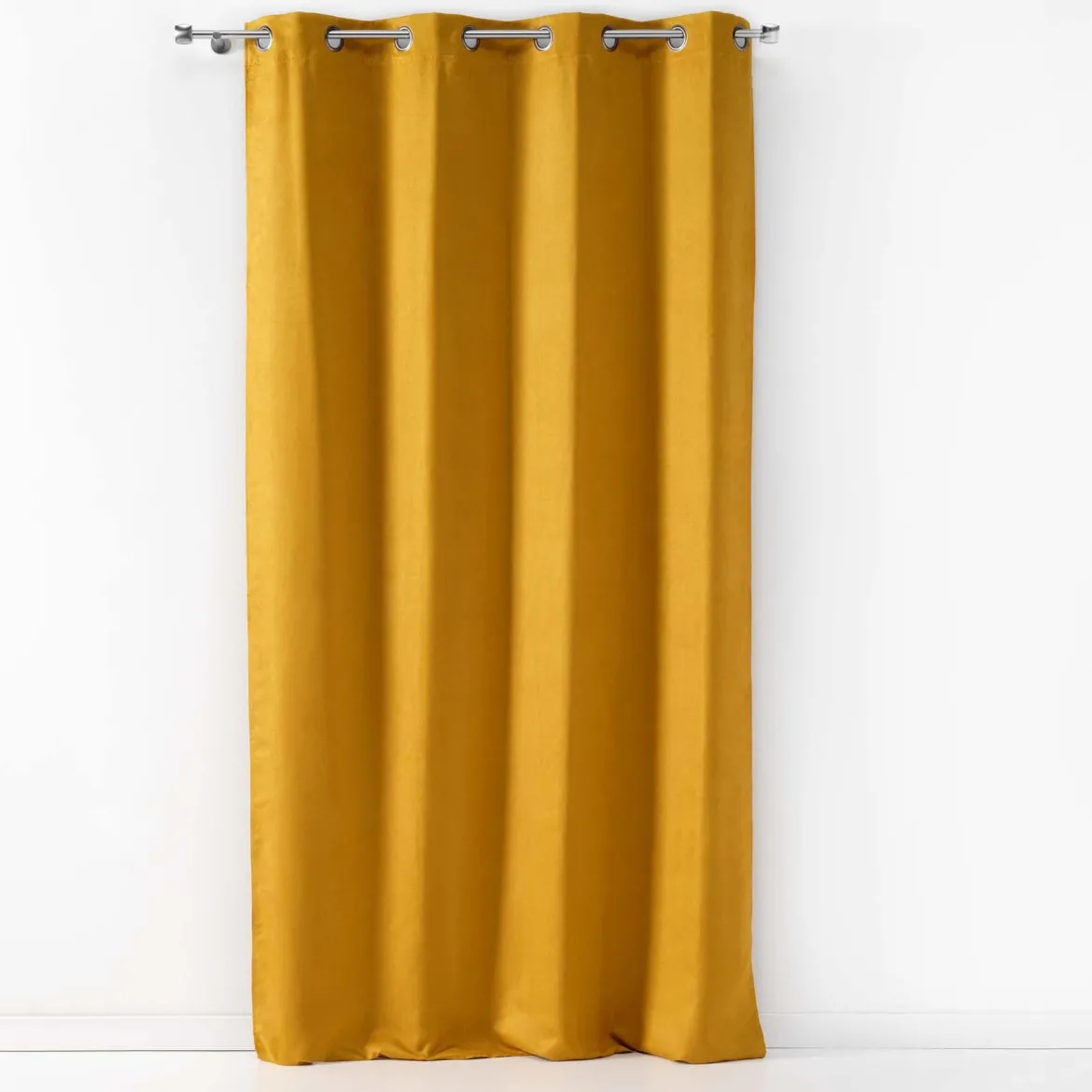 RIDEAU OEILLET 140X240CM SUEDE UNI SULTANE JAUNE