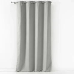 RIDEAU OEILLET 140X240CM SUEDE UNI SULTANE GRIS