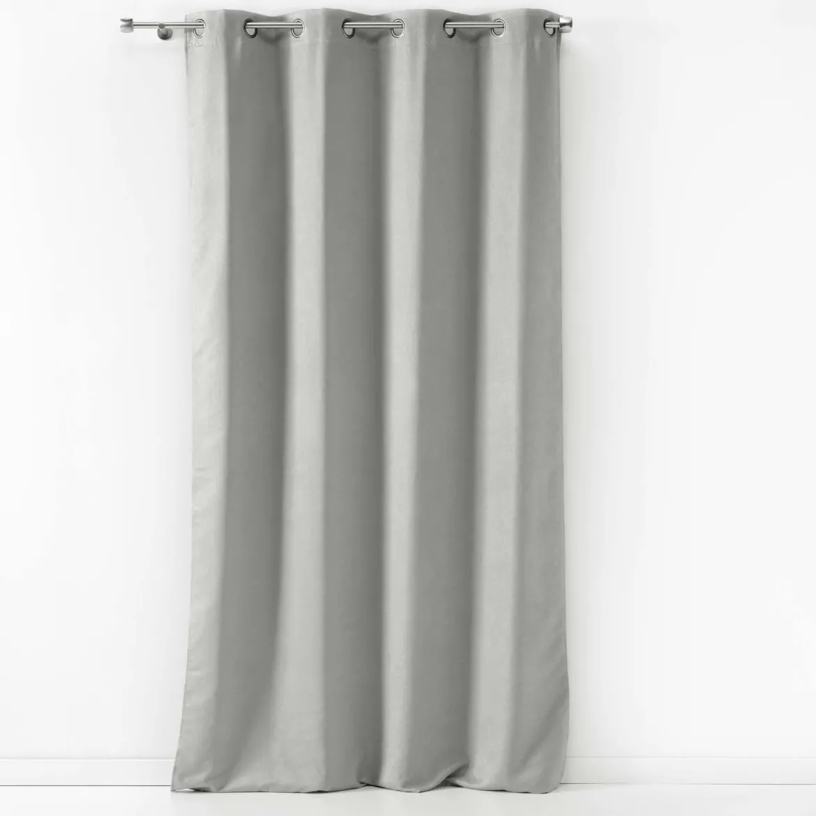 RIDEAU OEILLET 140X240CM SUEDE UNI SULTANE GRIS