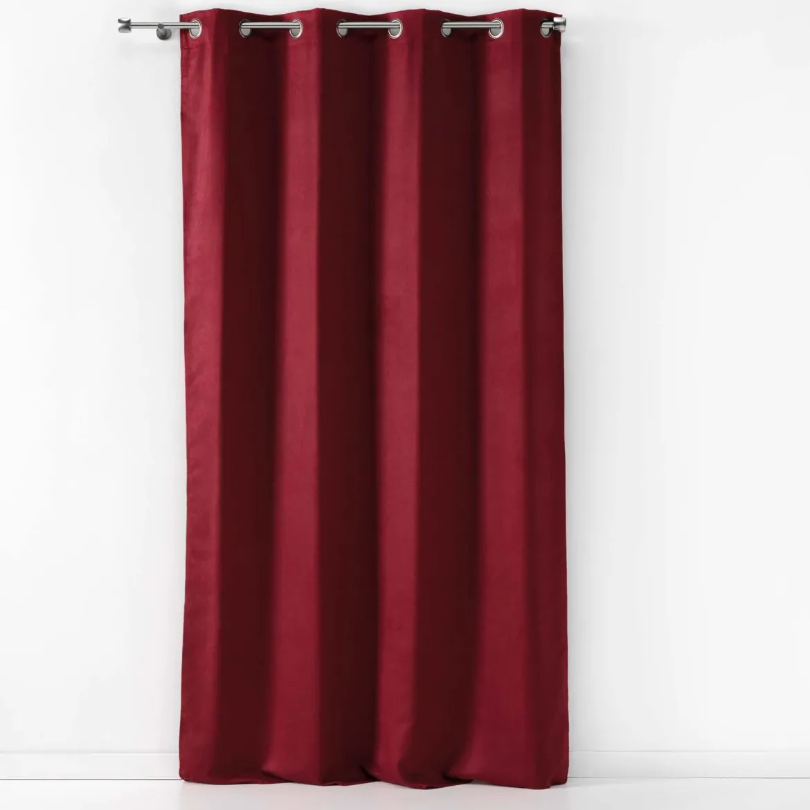 RIDEAU OEILLET 140X240CM SUEDE UNI SULTANE BORDEAUX