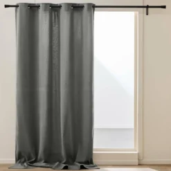 RIDEAU 140X260CM VELOURS COTELE POLAIRE MADISON ANTHRACITE
