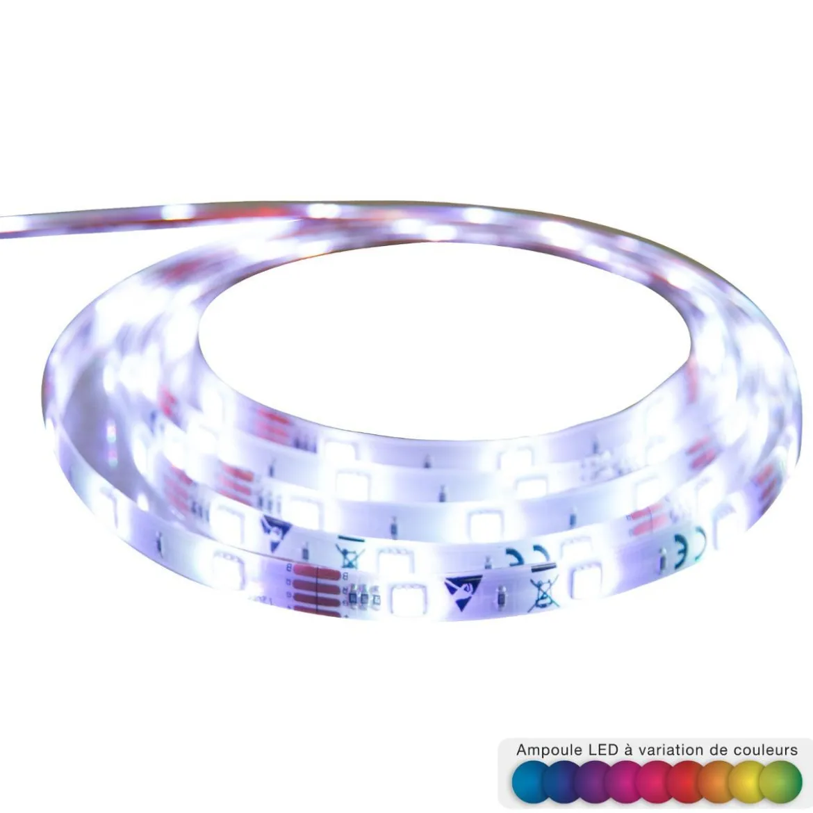 RUBAN LED MULTICOULEUR TELECOMMANDE 5M
