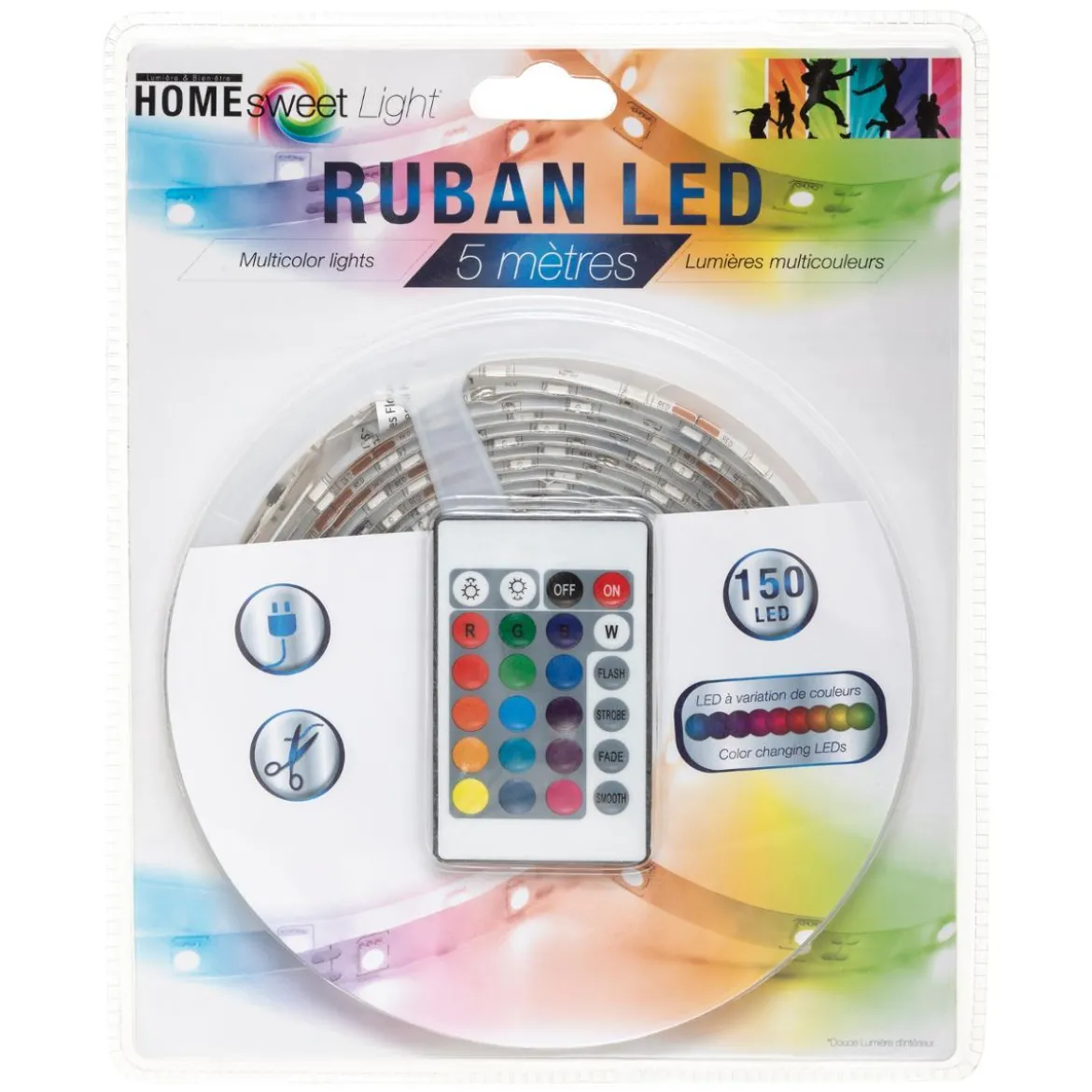 RUBAN LED MULTICOULEUR TELECOMMANDE 5M