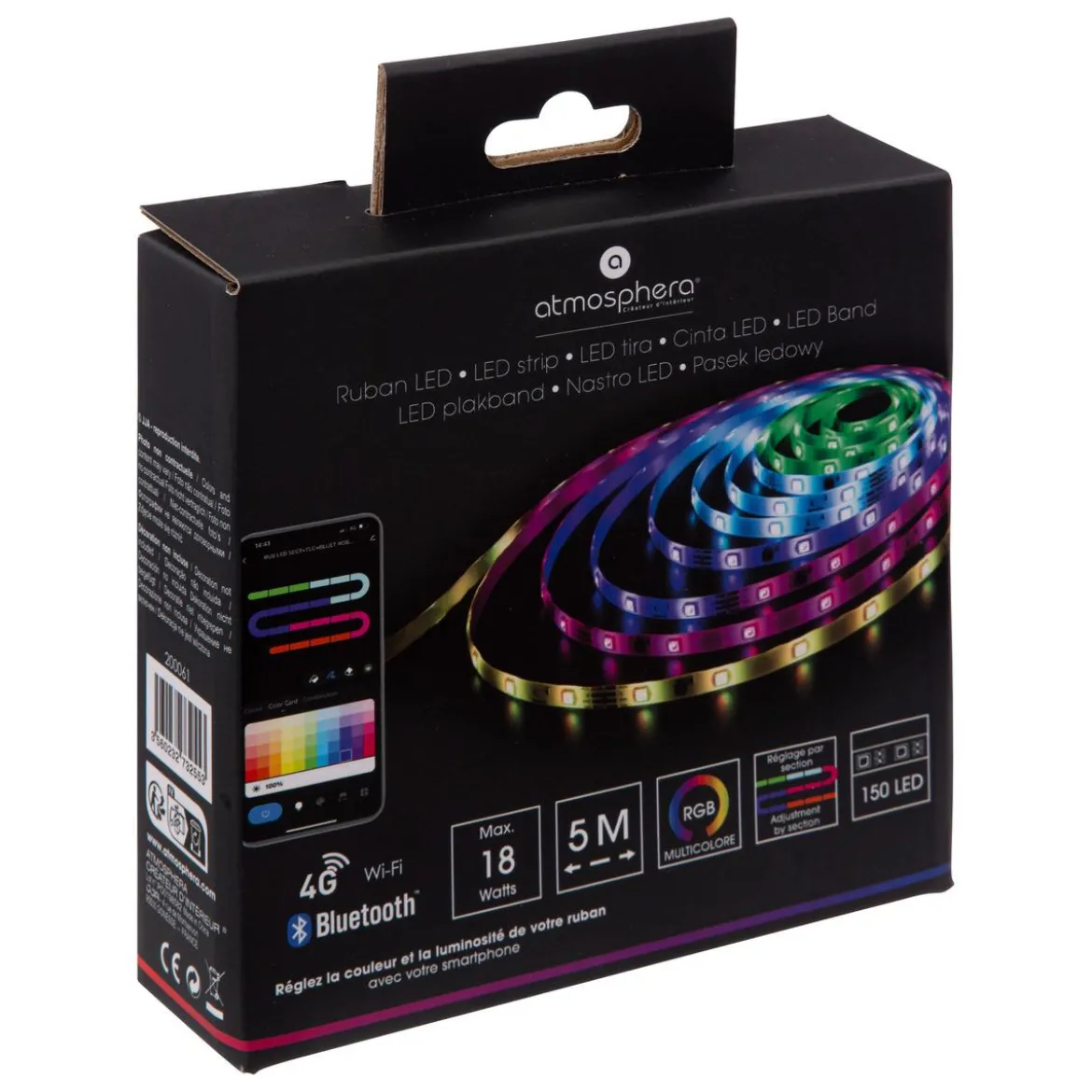 RUBAN LED SECTEUR ET BLUET REGLABLE L.500CM