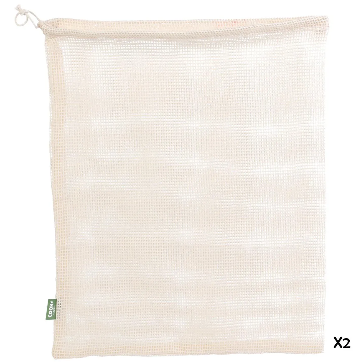 SAC A VRAC REUTILISABLE MAILLES COTON X2