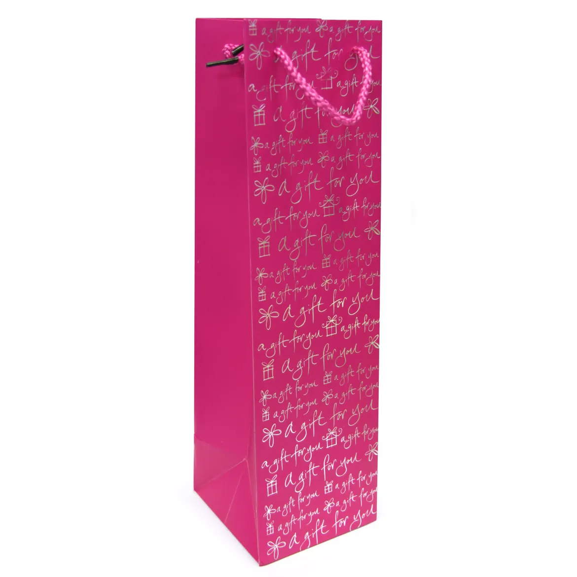 SAC CADEAU BOUTEILLE MOTIF ARGENT PAPIER