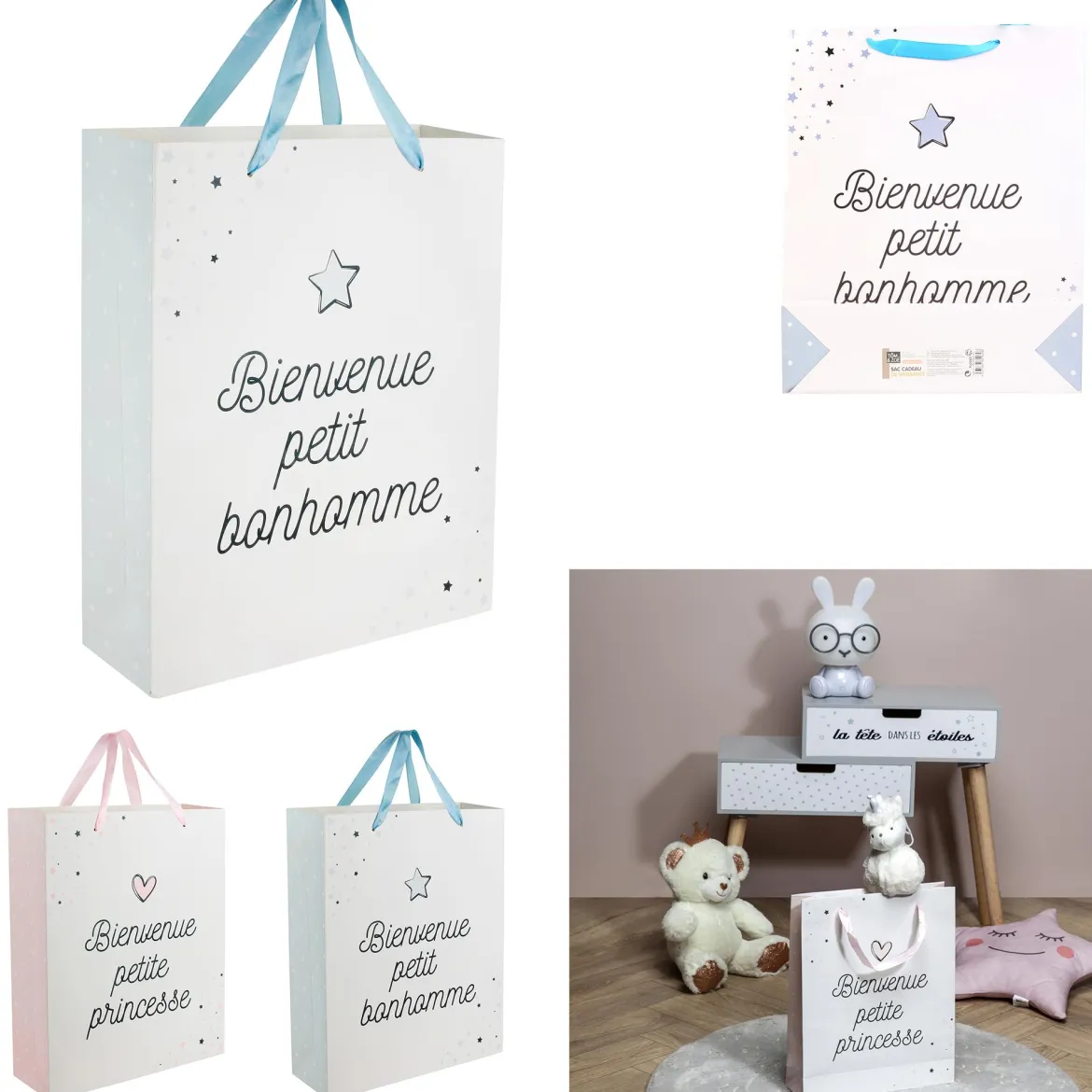 SAC CADEAU NAISSANCE 27X8X32CM PUERICULTURE