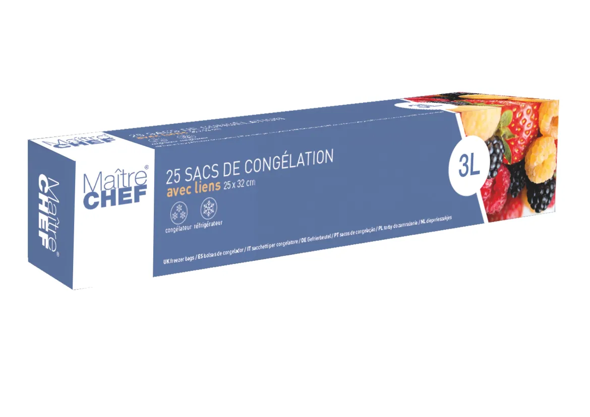 25 SACHETS CONGELATION 3L 25X32CM