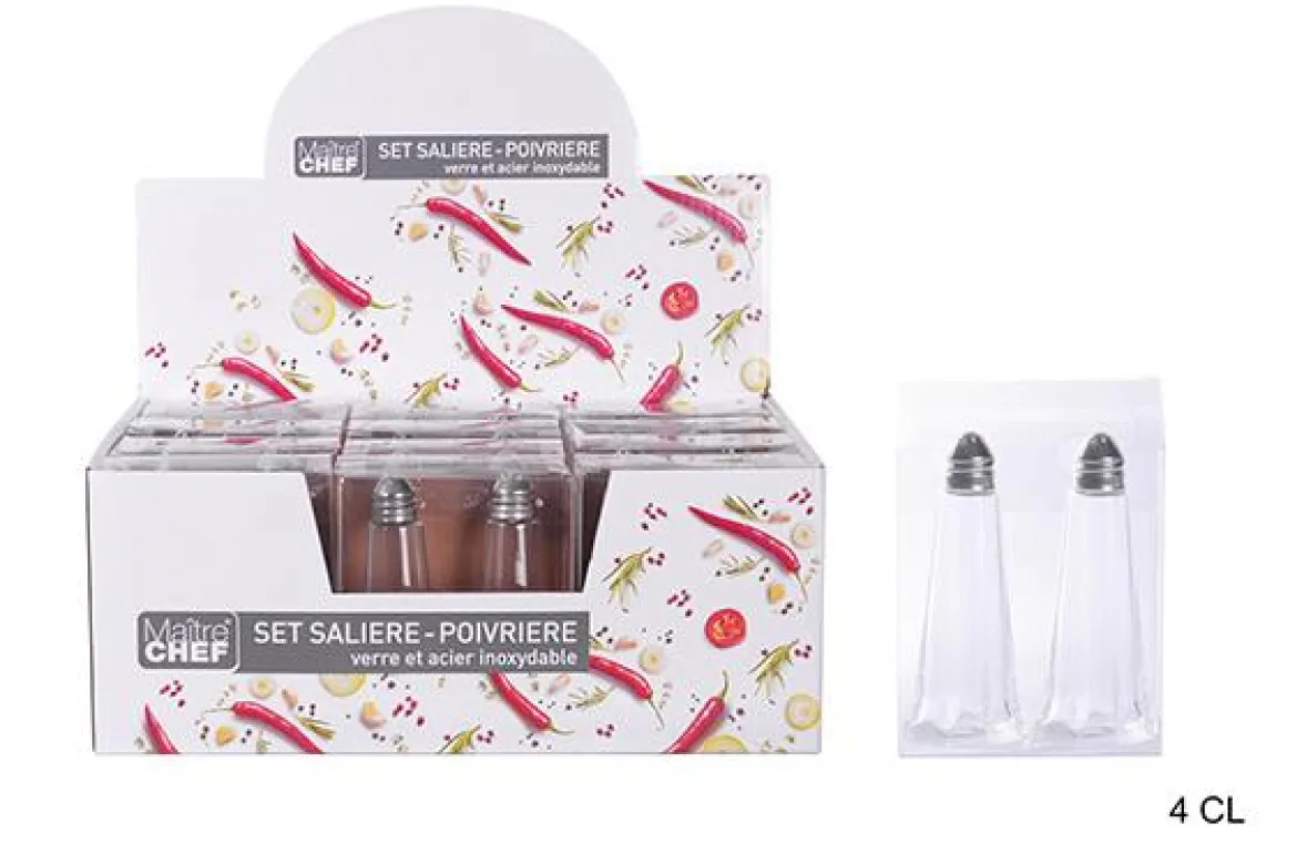 SALIERE ET POIVRIERE TRANSPARENT