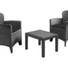 SALON BALCON DUO 2 PLACES RESINE AKITA RAMA AVEC COUSSINS