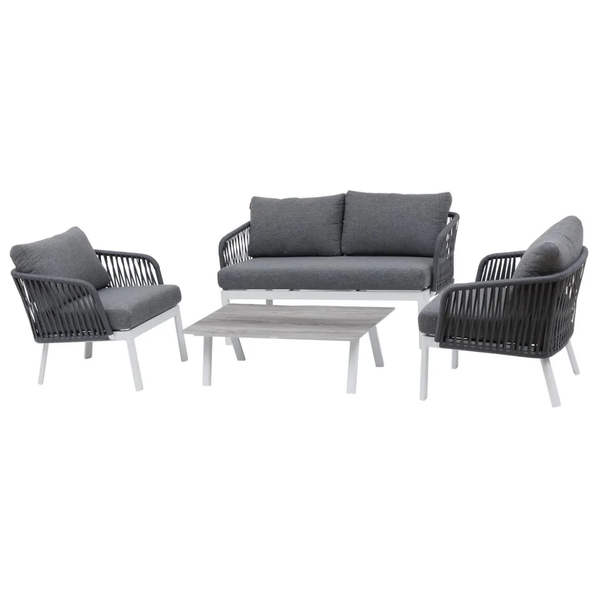 SALON BARCELONE MAILLE GRIS 4 PLACES