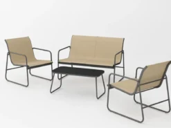 SALON DE JARDIN ESSENTIEL BEIGE 4 PLACES