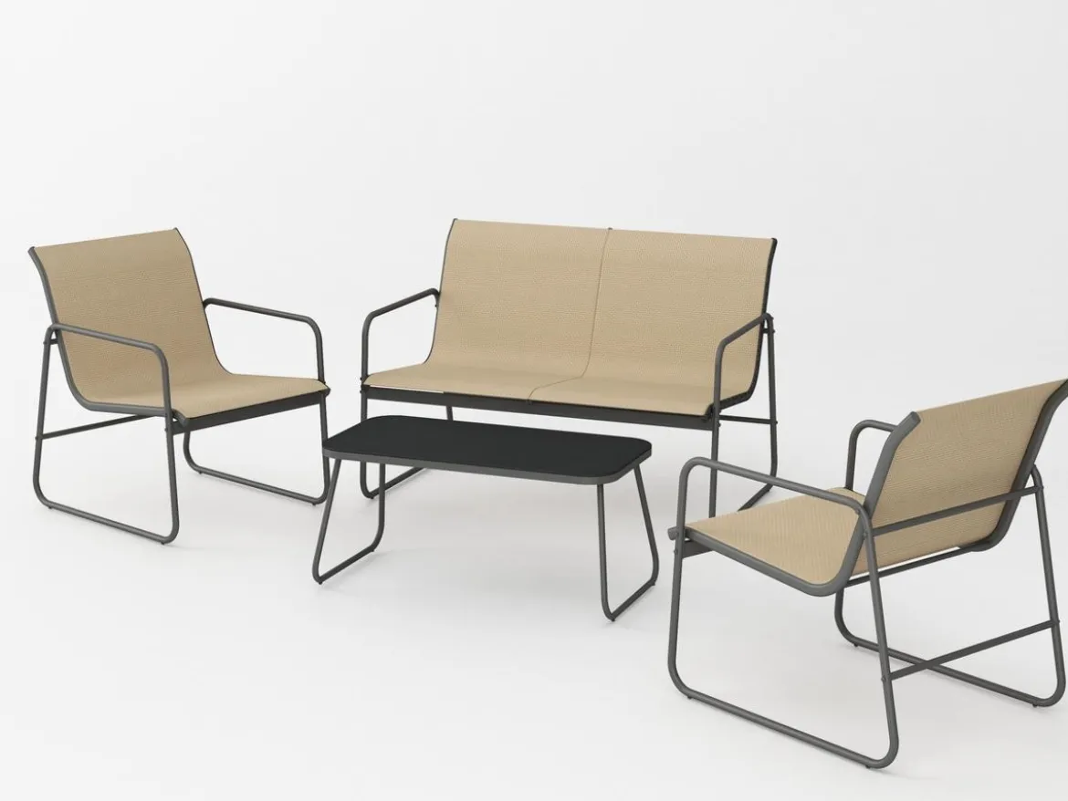 SALON DE JARDIN ESSENTIEL BEIGE 4 PLACES