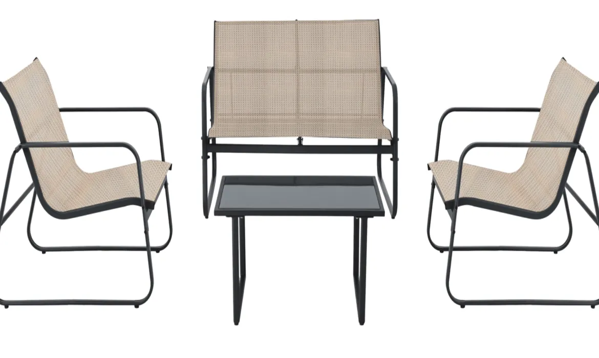 SALON DE JARDIN ESSENTIEL BEIGE 4 PLACES