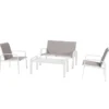 SALON ELYN NOISETTE BLANC 4 PLACES
