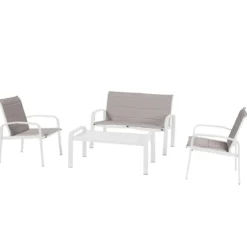 SALON ELYN NOISETTE BLANC 4 PLACES