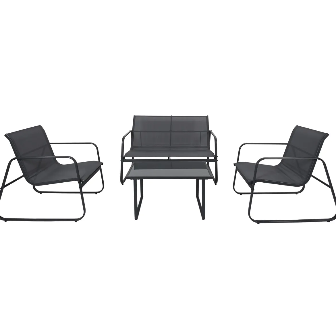 SALON JARDIN ESSENTIEL ANTHRACITE 4 PLACES