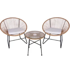 SALON JARDIN SAN MARCO 2 FAUTEUILS ET TABLE