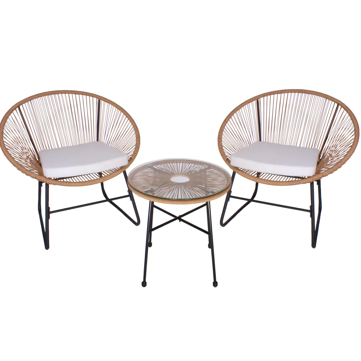 SALON JARDIN SAN MARCO 2 FAUTEUILS ET TABLE