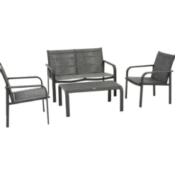 SALON PIAZZA GRAPHITE 4 PLACES