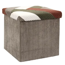 SCOTT COFFRE POUF PLIABLE PATCHWORK COTELE