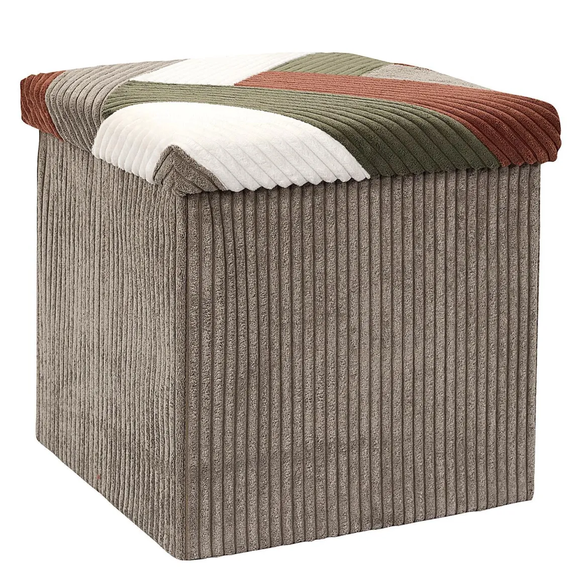 SCOTT COFFRE POUF PLIABLE PATCHWORK COTELE