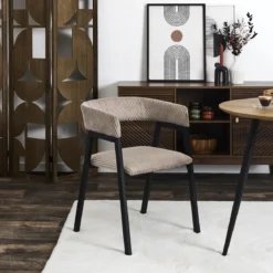 SCOTT FAUTEUIL DESIGN COTELE TAUPE