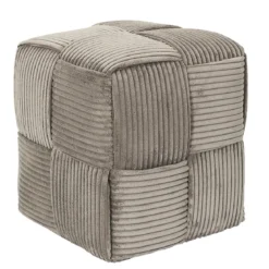SCOTT POUF COTELE TRESSE TAUPE