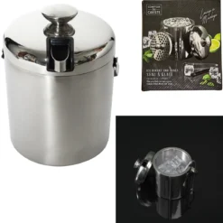 SEAU GLACE METAL COUVERCLE ET PINCE 1.3L